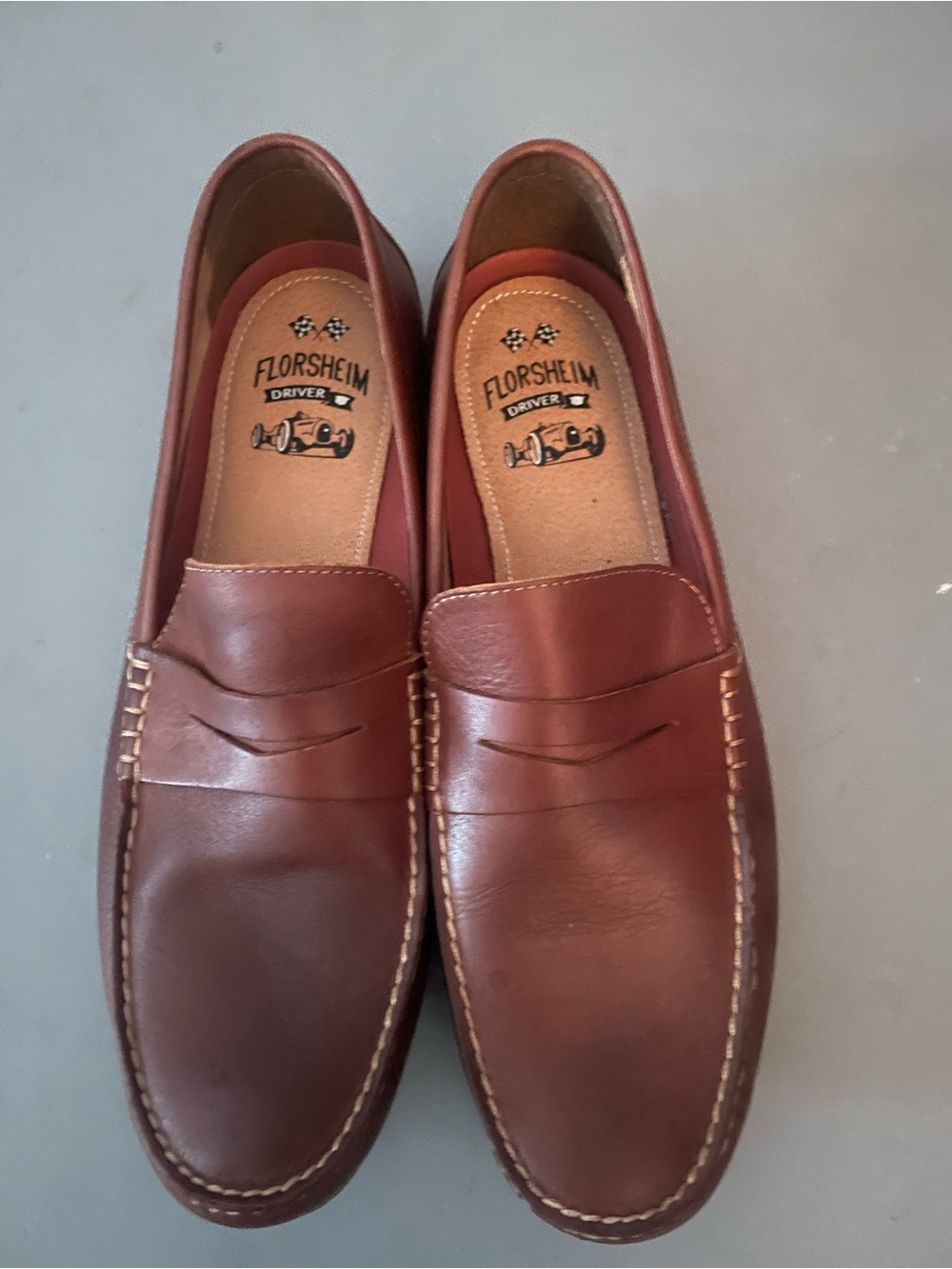 Florsheim Men's Chestnut Leather Penny Driving Loafers